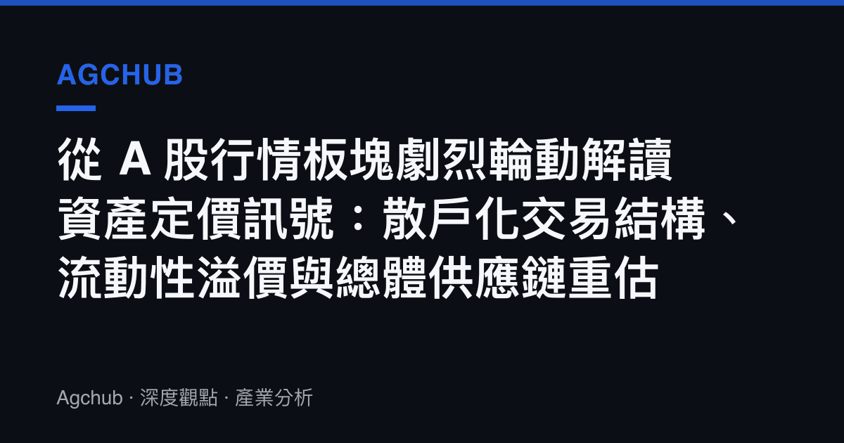 從 A 股行情板塊劇烈輪動解讀資產定價訊號：散戶化交易結構、流動性溢價與總體供應鏈重估