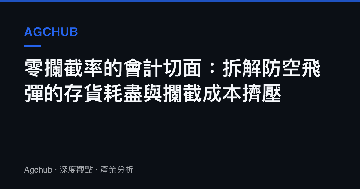 零攔截率的會計切面：拆解防空飛彈的存貨耗盡與攔截成本擠壓