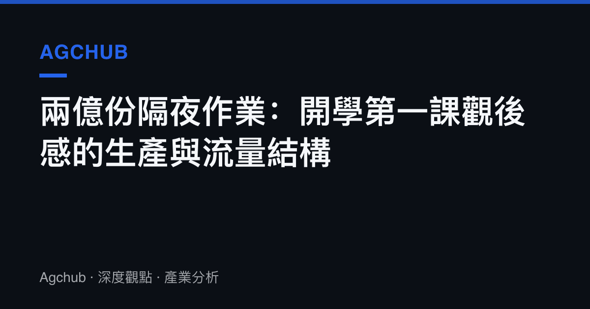 兩億份隔夜作業：開學第一課觀後感的生產與流量結構