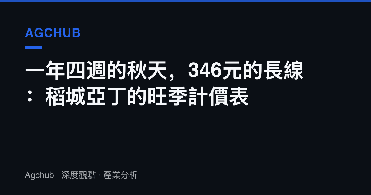 一年四週的秋天，346元的長線：稻城亞丁的旺季計價表