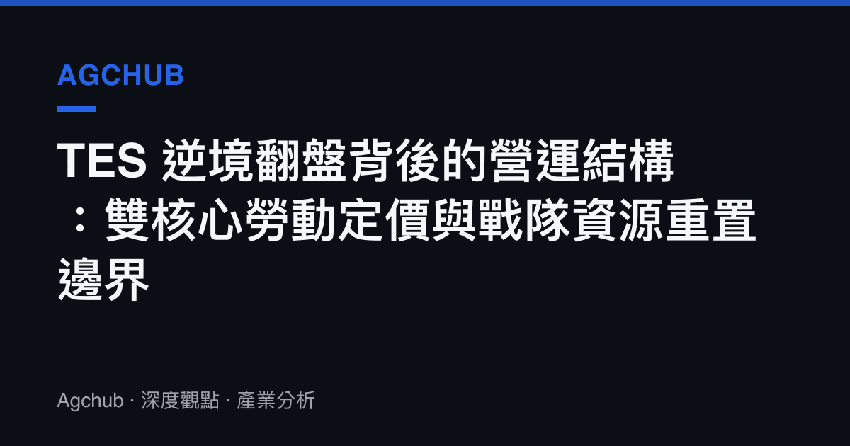 TES 逆境翻盤背後的營運結構：雙核心勞動定價與戰隊資源重置邊界