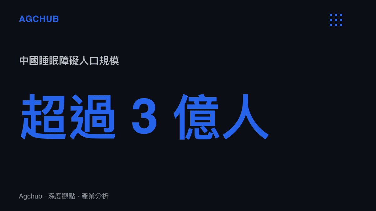 統計數據呈現中國睡眠障礙人口規模已超過三億人的市場基數