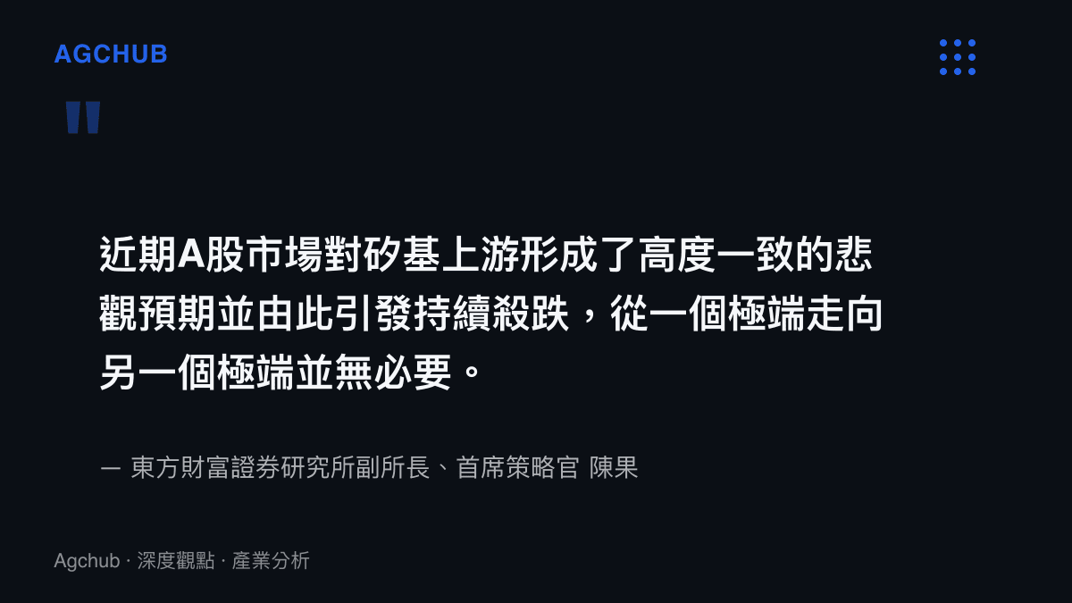 陳果針對市場過度悲觀預期與極端殺跌現象提出警示的原文節錄
