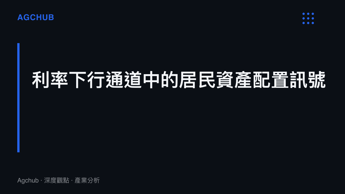 利率下行通道中居民資產配置訊號的段落圖卡，標題為利率下行通道中的居民資產配置訊號