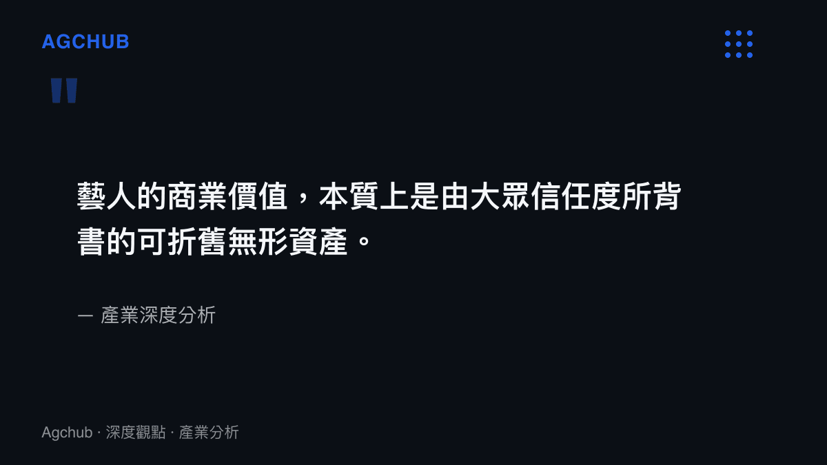 引述說明藝人商業價值本質上是一種基於大眾信任的無形資產