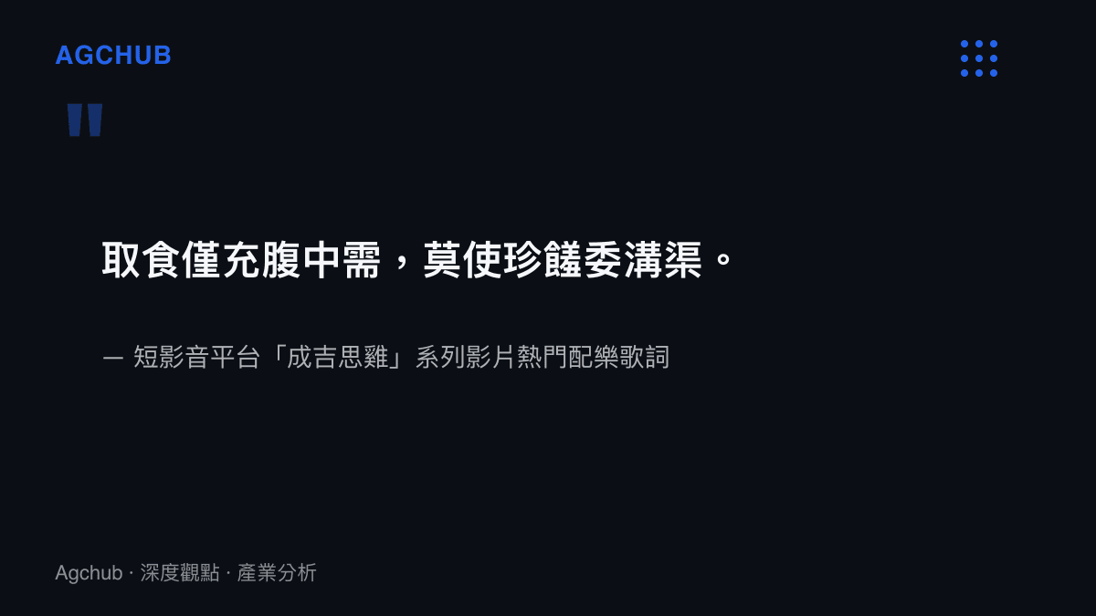 引述網路迷因影片中廣為流傳的經典配樂歌詞，藉此解讀使用者投射於平價餐飲的文化符碼
