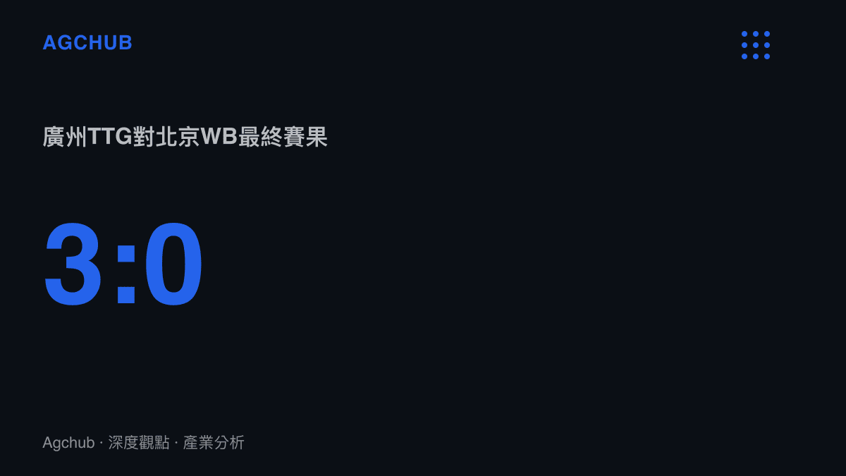 廣州TTG以三比零賽果擊敗北京WB的賽事數據總覽