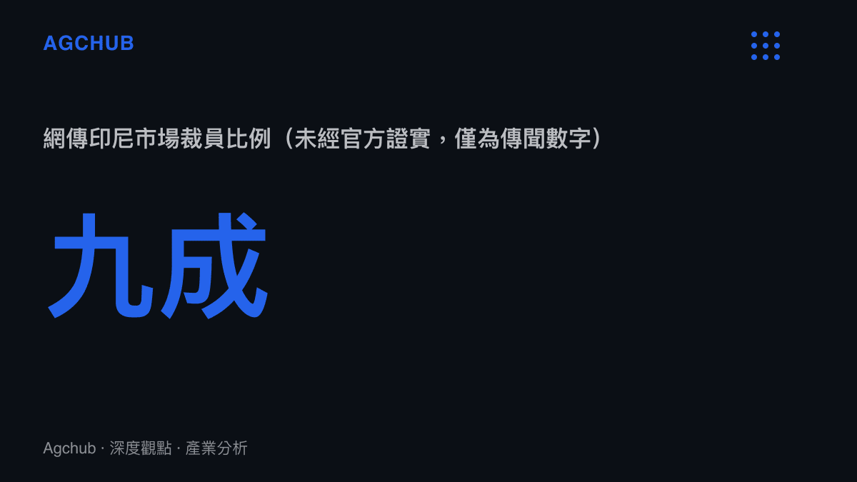 TikTok 印尼市場網傳裁員比例達九成的統計圖卡，明確標示此為未經官方證實的網傳數字而非確認值