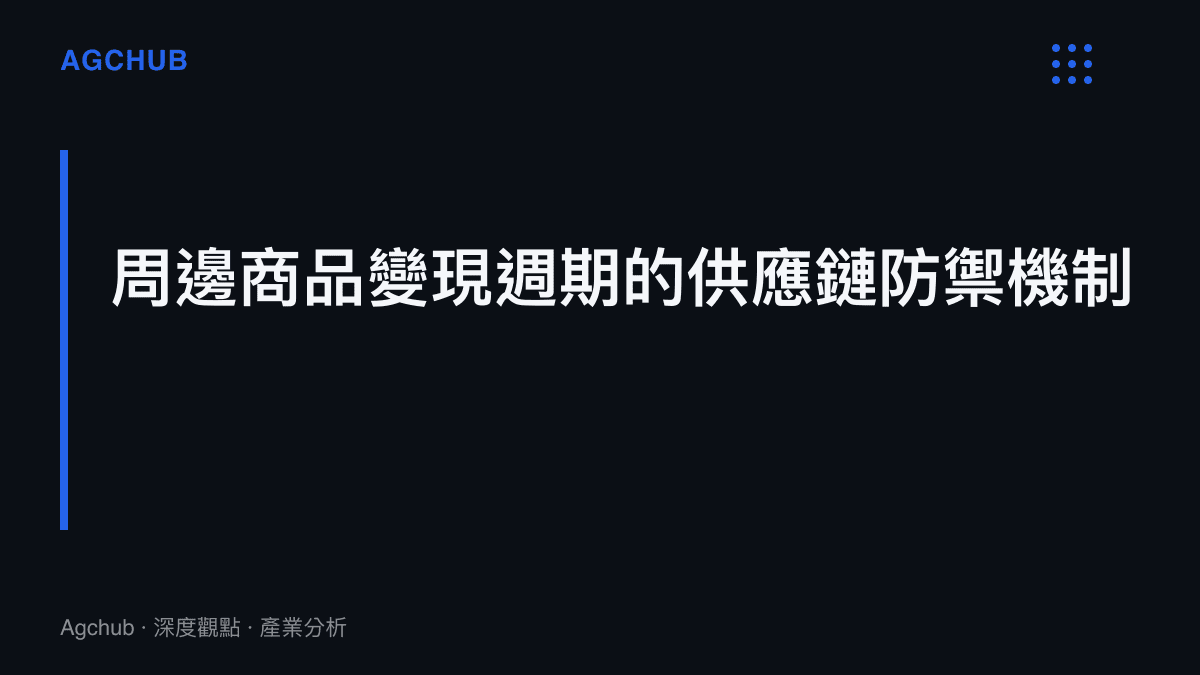 段落標題卡片呈現周邊商品變現週期與供應鏈防禦機制的關聯結構分析