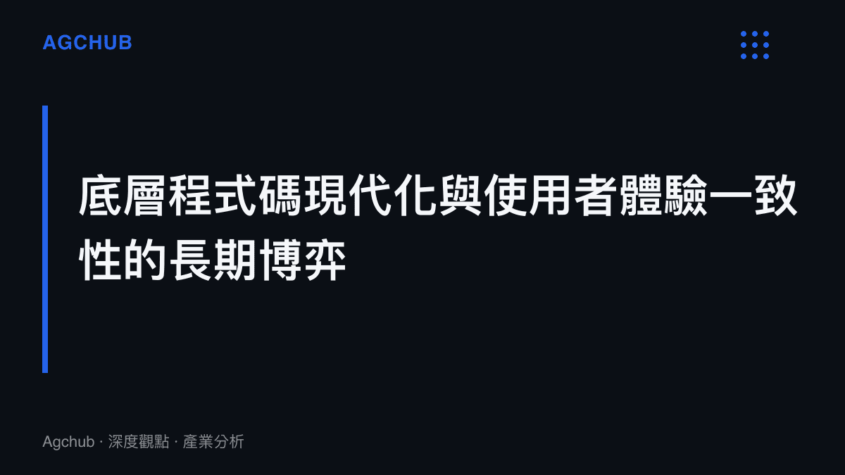 段落標題強調作業系統在底層程式碼現代化與維持使用者體驗一致性之間的長期發展策略